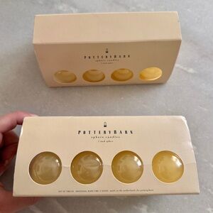 2 Pottery Barn Yellow Sphere Candle - set of 24 candles